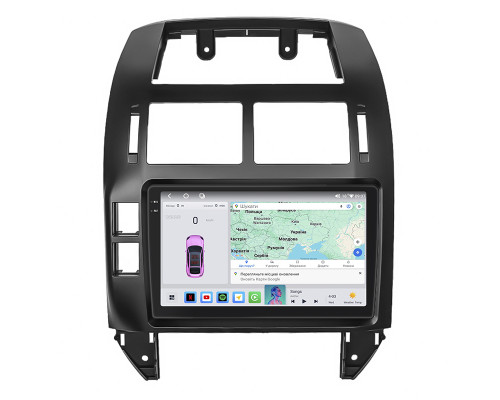 Штатная магнитола Lesko для Volkswagen Polo IV 2001-2005 экран 9" 4/64 QLED CarPlay 4G Wi-Fi GPS 360 Prime