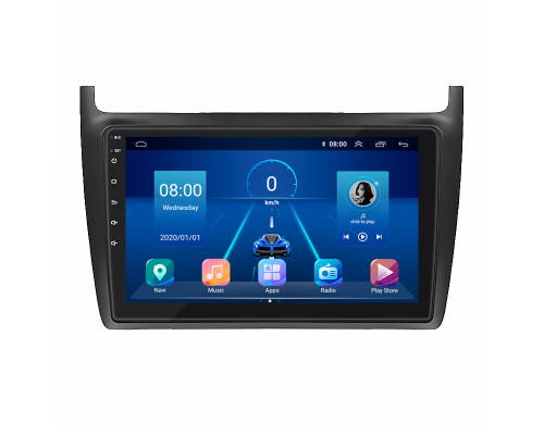 Штатная магнитола Lesko для Volkswagen Polo V 2009-2015 экран 9" 2/32Gb 4G Wi-Fi GPS Top