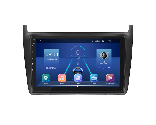 Штатная магнитола Lesko для Volkswagen Polo V 2009-2015 экран 9" 6/128Gb 4G Wi-Fi GPS Top