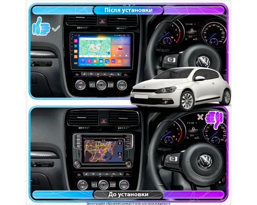 Штатная магнитола Lesko для Volkswagen Scirocco R I Рестайлинг 2014-2017 экран 10" 2/32Gb CarPlay 4G Wi-Fi GPS Prime