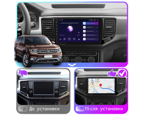 Штатная магнитола Lesko для Volkswagen Teramont I 2017-2020 экран 10" 4/64Gb CarPlay 4G Wi-Fi GPS Prime