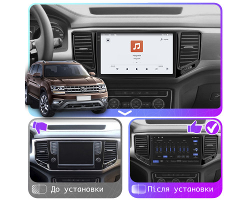 Штатная магнитола Lesko для Volkswagen Teramont I Рестайлинг 2021-н.в. экран 10" 4/64 QLED CarPlay 4G Wi-Fi GPS 360 Prime