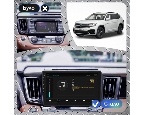 Штатная магнитола Lesko для Volkswagen Teramont I Рестайлинг 2021-н.в. экран 10" 6/128Gb 4G Wi-Fi GPS Top