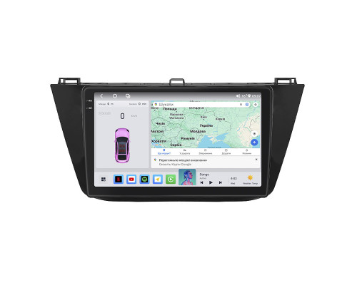 Штатная магнитола Lesko для Volkswagen Tiguan II 2016-2020 экран 10" 4/64 QLED CarPlay 4G Wi-Fi GPS 360 Prime
