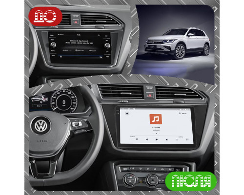 Штатная магнитола Lesko для Volkswagen Tiguan II 2016-2020 экран 10" 4/64 QLED CarPlay 4G Wi-Fi GPS 360 Prime