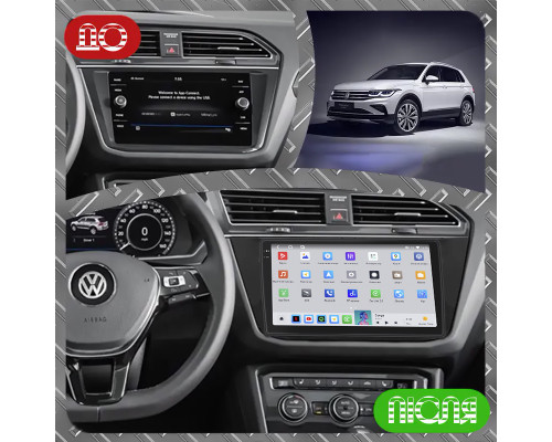 Штатная магнитола Lesko для Volkswagen Tiguan II Рестайлинг 2020-н.в. экран 10" 4/64 QLED CarPlay 4G Wi-Fi GPS 360 Prime