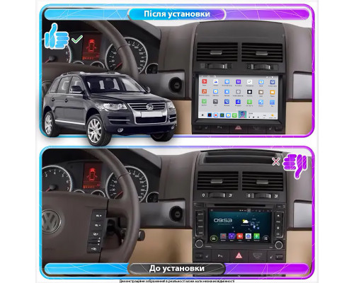 Штатная магнитола Lesko для Volkswagen Touareg I Рестайлинг 2006-2010 экран 9" 4/64 QLED CarPlay 4G Wi-Fi GPS 360 Prime