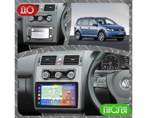 Штатная магнитола Lesko для Volkswagen Touran II 2010-2015 с экраном 10" и поддержкой CarPlay