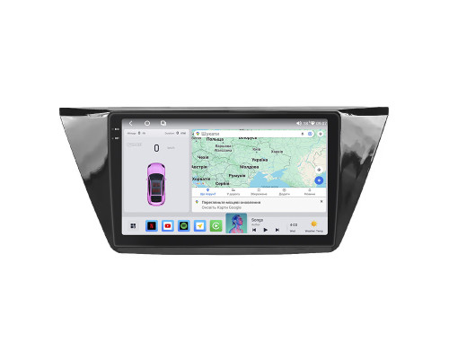 Штатная магнитола Lesko для Volkswagen Touran III 2015-н.в. экран 10" 4/64 QLED CarPlay 4G Wi-Fi GPS 360 Prime