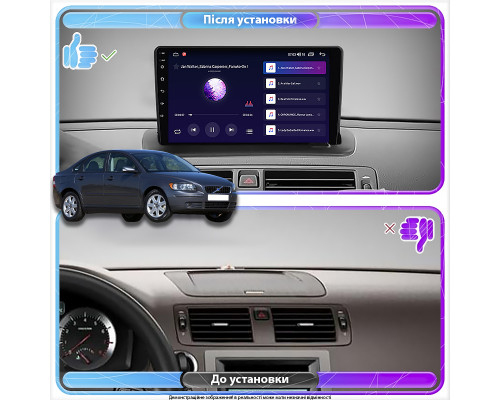 Штатная магнитола Lesko для Volvo S40 II 2004-2007 с экраном 9", 2/32Gb, 4G, Wi-Fi, GPS