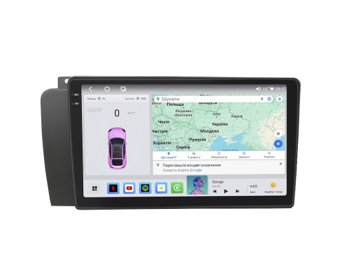 Штатная магнитола Lesko для Volvo S60 I Рестайлинг 2004-2009 экран 9" 4/64 QLED CarPlay 4G Wi-Fi GPS 360 Prime