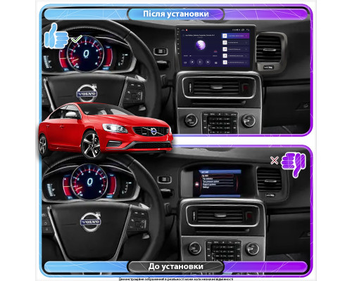 Штатная магнитола Lesko для Volvo S60 II Рестайлинг 2013-2018 экран 9" 4/64Gb 4G Wi-Fi GPS Top