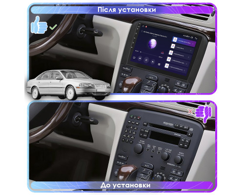 Штатная магнитола Lesko для Volvo S80 I 1998-2003 экран 9" 4/64Gb 4G Wi-Fi GPS Top