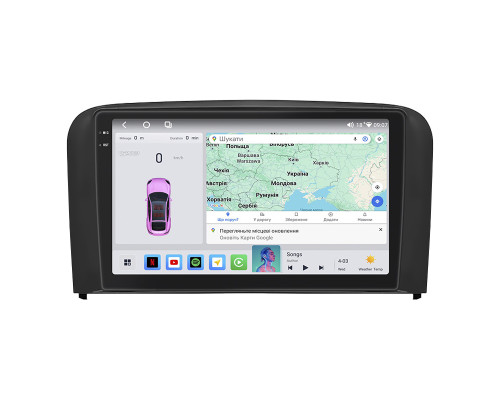 Штатная магнитола Lesko для Volvo S80 I Рестайлинг 2003-2006 экран 9" 4/64 QLED CarPlay 4G Wi-Fi GPS 360 Prime