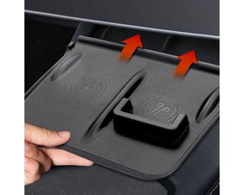 Силиконовый коврик для беспроводной зарядки Tesla Model 3/Y (TSL22052802) на центральной консоли для телефона гарнитуры нескользящий