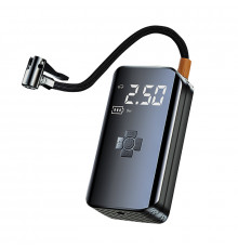 Портативный автомобильный компрессор HELLOLEIBOO CQB-008-04 беспроводной с дисплеем фонариком Type-C