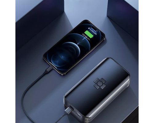 Портативный автомобильный компрессор HELLOLEIBOO CQB-008-04 беспроводной с дисплеем фонариком Type-C