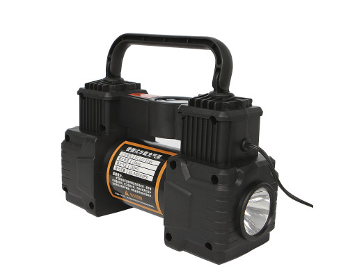 Автомобильный компрессор HELLOLEIBOO ZY-825 двухцилиндровый с цифровым дисплеем и кабелем 3 м + сумка