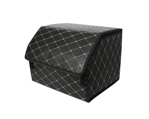 Автомобильный органайзер ZWX-002 Black-Gold компактный вместительный два отдела для хранения на липучке с ручкой  55*30*30 см