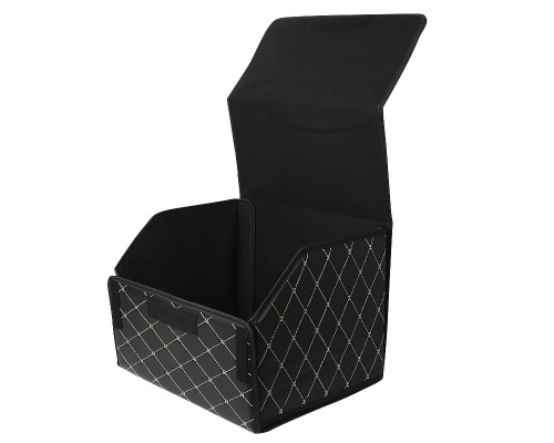 Автомобильный органайзер ZWX-002 Black-Gold компактный вместительный два отдела для хранения на липучке с ручкой  55*30*30 см