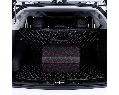 Автомобильный органайзер ZWX-002 Black-Red компактный вместительный два отдела для хранения на липучке с ручкой  40*30*30 см