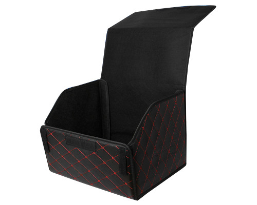 Автомобильный органайзер ZWX-002 Black-Red компактный вместительный два отдела для хранения на липучке с ручкой  65*30*30 см