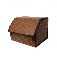 Автомобильный органайзер ZWX-002 Brown-Gold компактный вместительный два отдела для хранения на липучке с ручкой  40*30*30 см