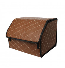 Автомобильный органайзер ZWX-002 Brown-Gold компактный вместительный два отдела для хранения на липучке с ручкой  55*30*30 см