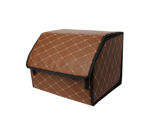 Автомобильный органайзер ZWX-002 Brown-Gold компактный вместительный два отдела для хранения на липучке с ручкой  55*30*30 см