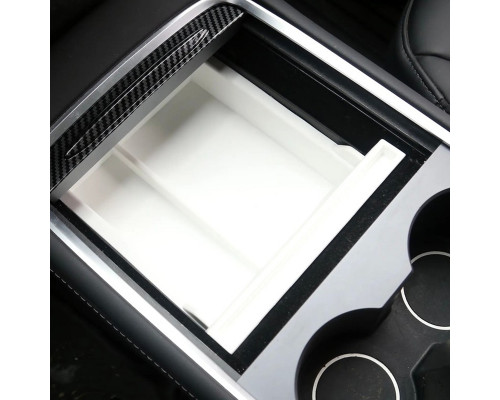 Автомобильный органайзер Tesla Model 3 (TSL23021411) центральной консоли на 2 отделения пластиковый Black + White