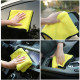 Двухстороннее микрофибровое полотенце для сушки кузова авто Yellow + Gray 30*30 см
