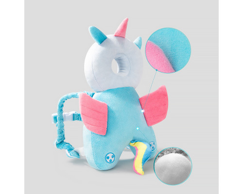 Детская защитная подушка - рюкзак Tochang для защиты головы при падении подголовник Единорог