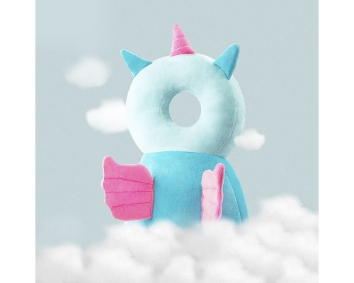 Детская защитная подушка - рюкзак Tochang для защиты головы при падении подголовник Единорог