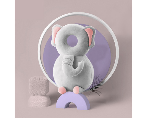 Детская защитная подушка - рюкзак Tochang для защиты головы при падении подголовник Слон