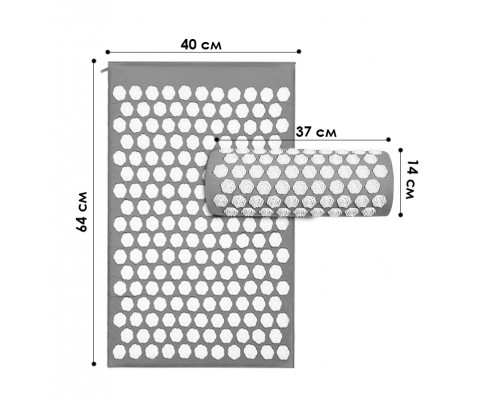 Коврик аппликатор Кузнецова для акупунктуры Dobetters Gray