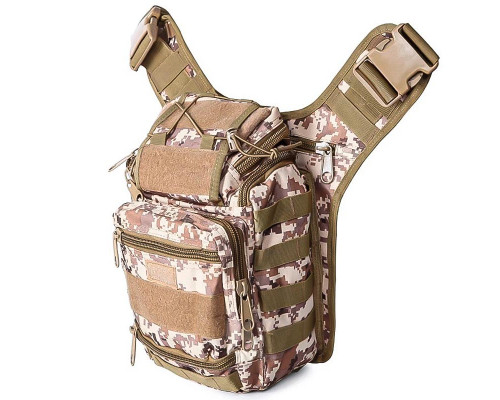 Сумка тактическая через плечо AOKALI Outdoor A25 Sand Pixel