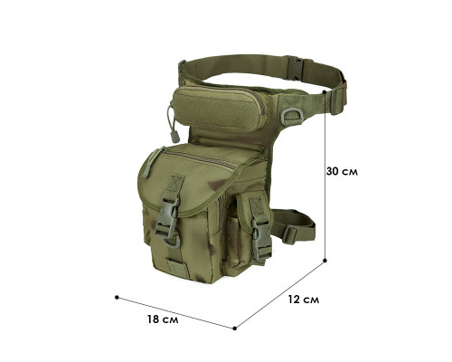 Сумка тактическая на бедро AOKALI Outdoor A90 Camouflage Green
