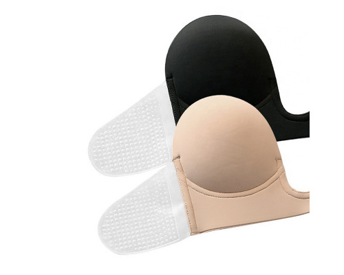 Бюстгальтер силиконовый с глубоким U-образным вырезом самоклеящийся Бежевый B