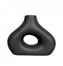Ваза для цветов Фигурная керамическа в скандинавском стиле 16*14*3 см Black