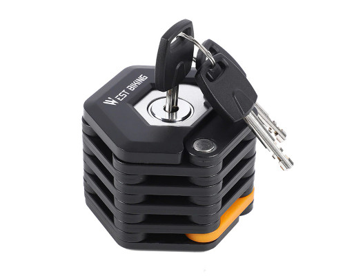 Замок велосипедный West Biking 0705045 SD001 ключ 0,85 m