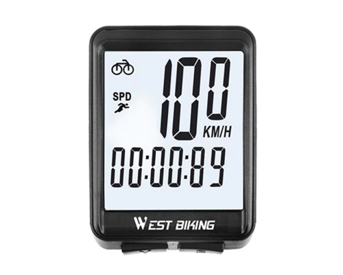 Велокомпьютер West Biking 0702054 с подсветкой White Беспроводной