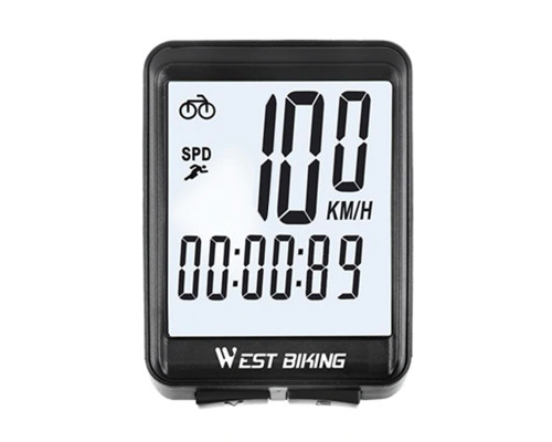 Велокомпьютер West Biking 0702054 с подсветкой White Проводной