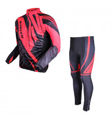 Вело костюм для мужчин KIDITO KM-CT-09202 кофта с длинным рукавом штаны Red XS