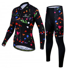 Вело костюм женский Siilenyond SW-CT-05702 Graffiti длинный рукав штаны 3XL