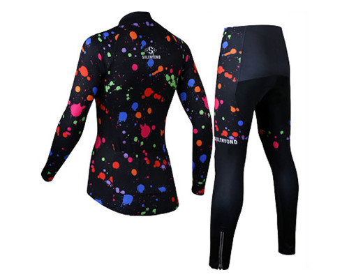 Вело костюм женский Siilenyond SW-CT-05702 Graffiti длинный рукав штаны 3XL