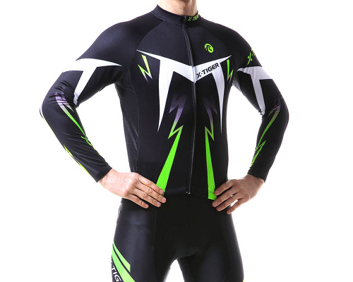 Вело костюм для мужчин X-Тiger XM-CT-013 кофта с длинным рукавом штаны Green 3XL
