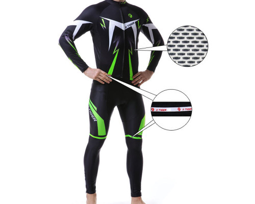 Вело костюм для мужчин X-Тiger XM-CT-013 кофта с длинным рукавом штаны Green 3XL