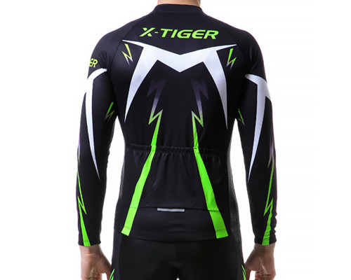 Вело костюм для мужчин X-Тiger XM-CT-013 кофта с длинным рукавом штаны Green 4XL