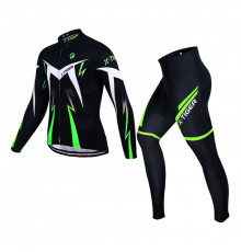 Вело костюм для мужчин X-Тiger XM-CT-013 кофта с длинным рукавом штаны Green XXL
