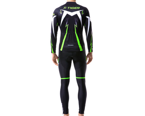 Вело костюм для мужчин X-Тiger XM-CT-013 кофта с длинным рукавом штаны Green XXL